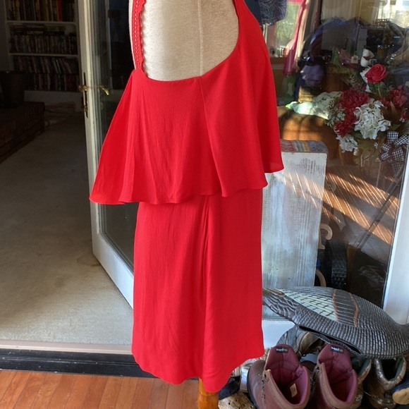 EUC MAEVE FOR ANTHRO MELON COLORED SLEEVELESS DRESS RUFFLE TOP SZ 2P(fits like 6 - Picture 9 of 14